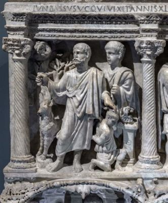 Sarcophagus of Junius Bassus: Unveiling Epic Narratives Through Ancient Roman Relief Sculpture!