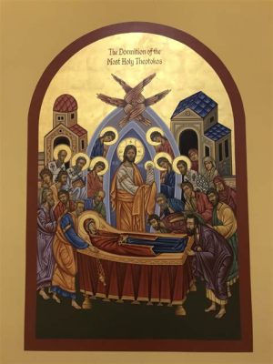 The Dormition Icon: An Exquisite Tapestry of Gold and Spiritual Depth!